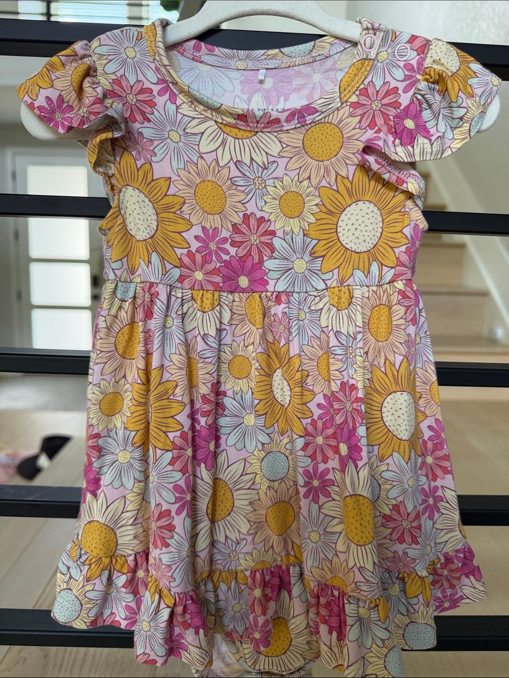Posh peanut ROSALINDA RUFFLED TWIRL BODYSUIT DRESS - 12-18 MONTHS